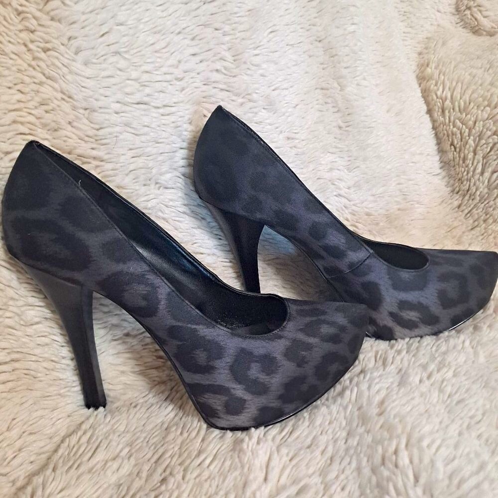 Carlos Santana Black Leopard Platform Heals